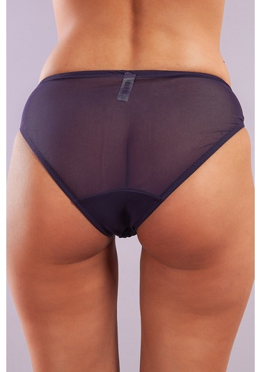 Golshan Giselle Mini Slip, Kadın Güpürlü Saten Mor Külot Çok Renkli