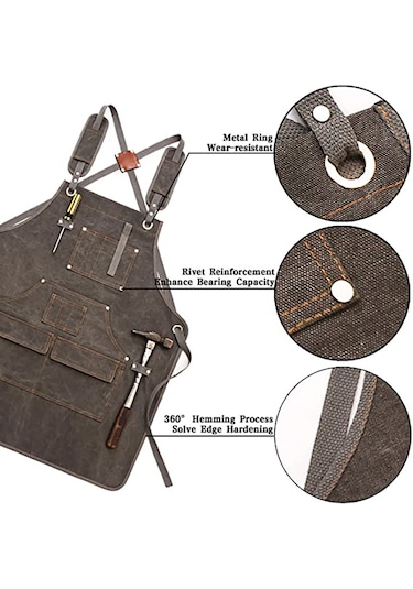 Kalınlaştırılmış Kanvas Alet Önlüğü-mavi