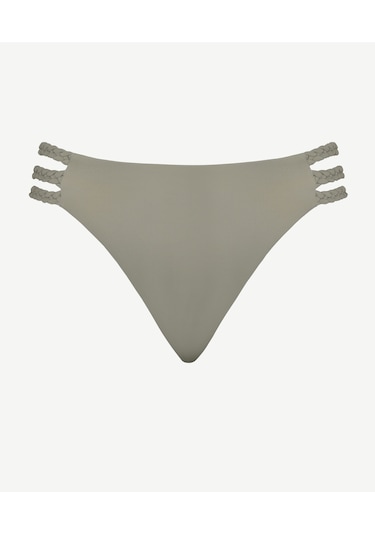 Yargıcı Yan Şerit Detaylı Bikini Altı Yeşil