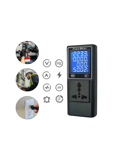 Ayt Powermaster Pm-26400 Volt Amper Watt Hz Güç Ölçer Dijital Ekranlı Powermeter Universal Priz Tip