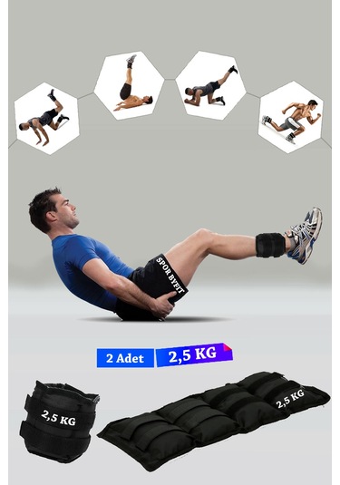 2,5 Kg Siyah Deluxe Comfort El Ayak Ağırlığı Siyah