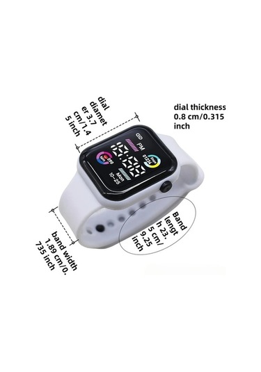 Trendooze Gaojunshop01 Yeni Dış Ticaret Spor Saati - Siyah Kare Dijital Koşu Saati Işıkta Parlak Siyah