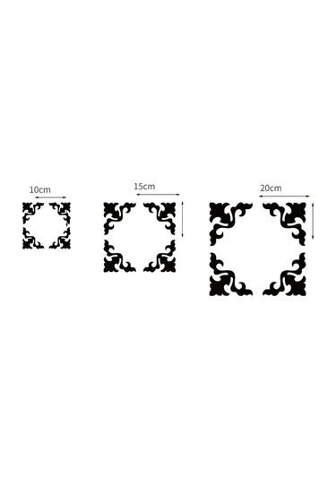 Yaprak-motif Desenli Pleksi Köşe Ayna Silver Diğer