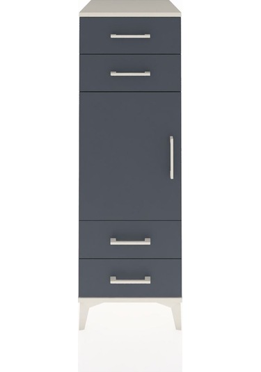 Kronos Dolap 2 Raflı 4 Çekmeceli Tek Kapaklı 44x59x134 Aytaşı-antrasit Aytası