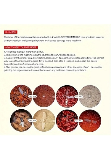 Topshop1 Simli 220v Avrupa Elektrikli Öğütücü Ev Tipi Çok Fonksiyonlu Tahıl Ot Kahve Değirmeni Temizlemesi Kolay Küçük Öğütme Makinesi Hediye Simli