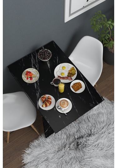 Fulya Duvara Monte Katlanabilir Pratik Yemek Masası Siyah