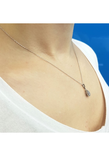 Lova Pırlanta Taşlı Damla Kolye - 2010025