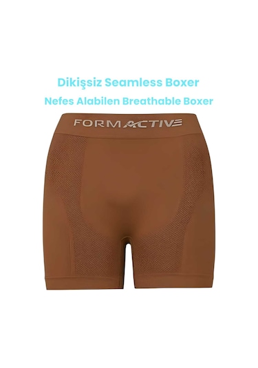 Uniquetrenders Erkek Dikişsiz/seamless Nefes Alabilen Boxer Kahverengi