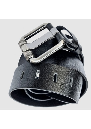 Rich Smith %100 Hakiki Deri Kemer Erkek Spor Krom Roll Toka 4,2 C Siyah