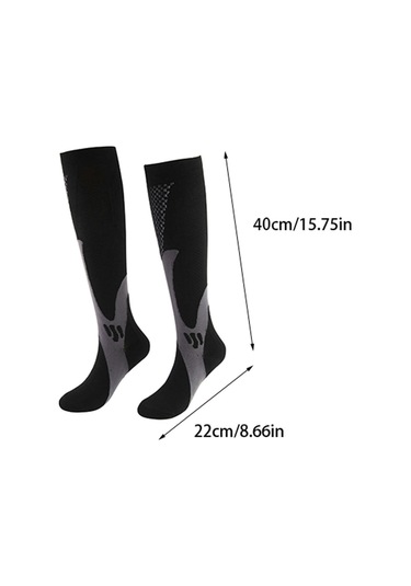 Xindoker Erkek Kadın Spor Koşu Yoga Kompresyon Çorapları, Sudoruzluk Ve Koku Engelleme, Uzun Bilek, Siyah, Esnek Ve Dayanıklı Siyah