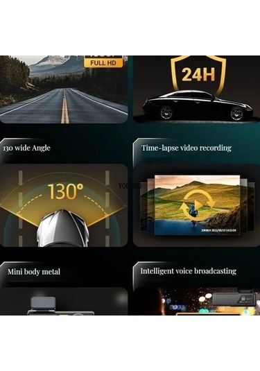 Createtech Araç Kamerası Wifi Hd 2k 1440p, Araba Dvr, Kablosuz Kayıt Usb/acc, 24h Park Modu