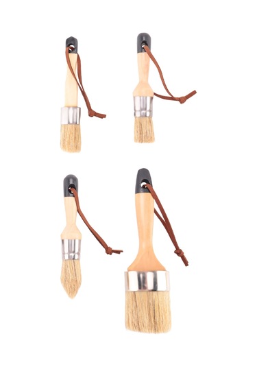 Xurunkeji Adet Tebeşir Ve Balmumu Boya Fırçası Mobilya, Boyama Veya Balmumu İçin Doğal Kıllı Küçük Yuvarlak Oval Fırça