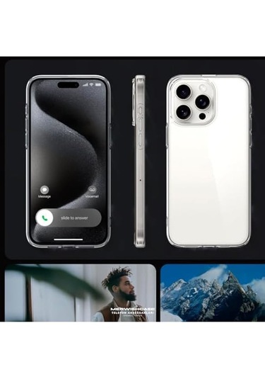 Apple İhone 16pro Max Kılıf Sararmaz 2mm Şeffaf Silikon - Şeffaf Şeffaf