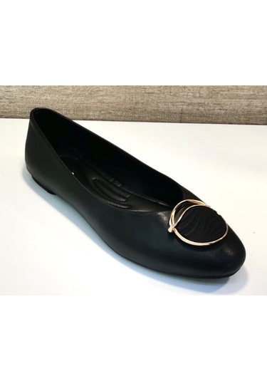 Mhd Y-26 Kadın Tokalı Babet Ayakkabı Siyah