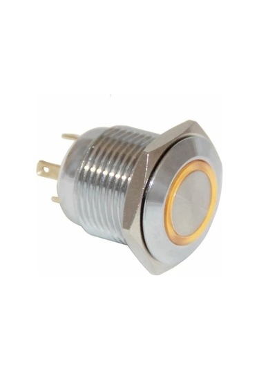 Swion 16mm Led'li Metal Buton Yaylı Kırmızı Led