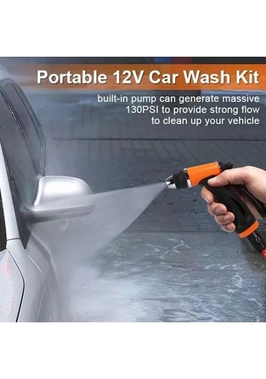 Ganzhoushop Yüksek Basınçlı Taşınabilir Su Pompası Seti 12v Ev Ve Araba Yıkama Tl