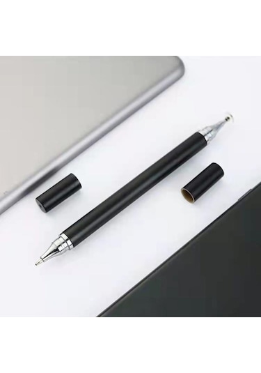 Jms  Parmak İzi Önleyici  Tablet İçin Çift Ekranlı Dokunmatik Kapasitif Çizim Kalemi Stylus Siyah