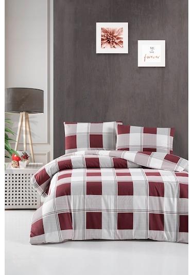 Menderes Home Cotton Collection Flanel Çift Kişilik Nevresim Takımı Red