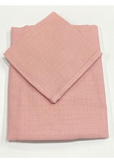 Müslin %100 Organik Pamuk Kumaş Örtü Battaniye 100x100cm+ Ağız Mendili Hediyeli Düz Pudra Düz Pudra