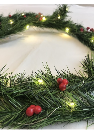 Decolife Kokinalı ve Ledli Yeşil Yılbaşı Çam Dalı, Garland
