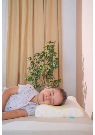 Boyun Destekli Ortopedik Visco Yastık 47x32x8/6 Cm Beyaz