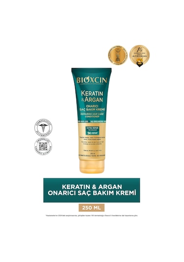 Bioxcin Keratin & Argan Onarıcı Saç Bakım Kremi 250 ml  -  Yıpranmış Ve Hassas Saçlar