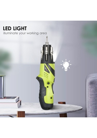 Springsun 3.6v Li-ion Şarjlı Tornavida, 6n.m Tork, Led Işık, Tabanca/düz Sap Değişimi, 10 Uç + Uzatıcı, Usb Şarj, Ev Kullanıma İdeal