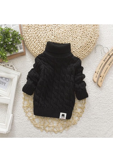 Siyah Kızlar Sonbahar Bahar Giyim Kız Kazak Çocuk Giyim Çocuk Kız Kış Sıcak Giysiler Siyah