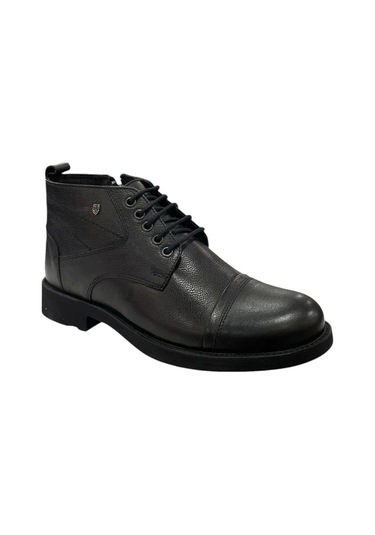 Burç 02549 Erkek Deri Bot Siyah