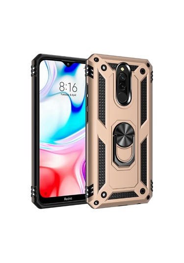 Xiaomi Redmi 8 Kılıf Zore Vega Kapak Gold