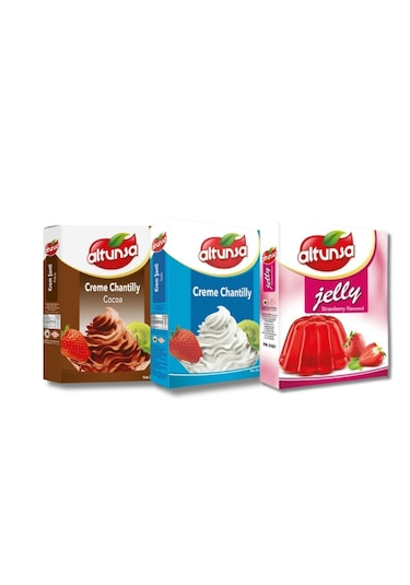 Altunsa Krem Şanti Sade + Kakaolu + Çilek Aromalı 3 x 150 G