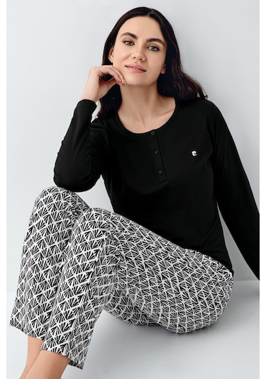 Pierre Cardin Kadın Siyah Pijama Takımı Pc9069-s-v1 Siyah