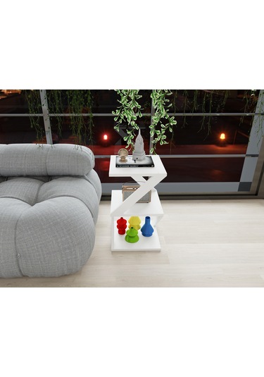 Bubon Yan Sehpa Beyaz-beyaz