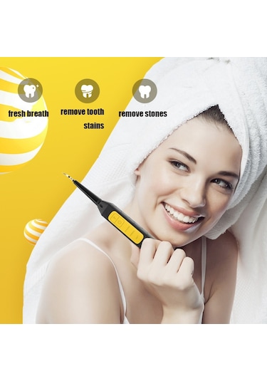 Jyq-023 Ağız Diş Temizleme Ve Bakım Aracı Ev Elektrikli Diş Aleti, Sarı Diş Ve Tütün Lekelerini Çıkarmak İçin Siyah + Diş Yüzeyi Temizleme Kafası