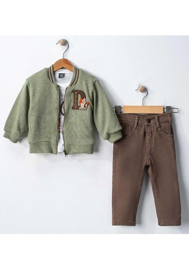 Celira Cnz Yeşil Triko Kollej Erkek Bebek Takım Yeşil