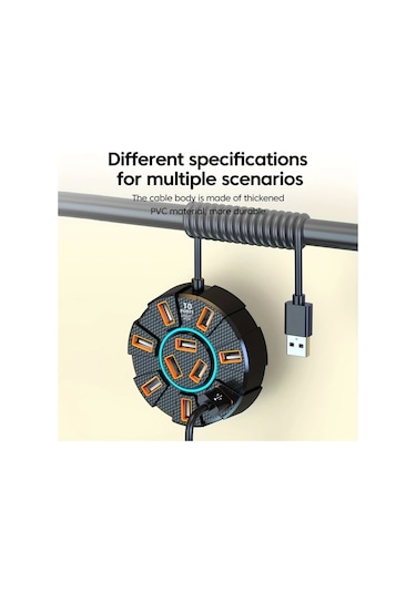 Xuweiwei 10 İn 1 Renkli Ortam Işığı Usb 2.0 Beyaz 1.2 M İç Mekan Led Aydınlatma Yatak Odası Ofis Dekoru Kolay Kurulum