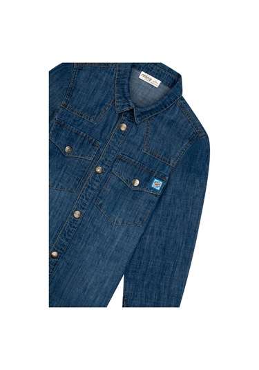 Erkek Çocuk Cepli Denim Gömlek Mnt25e205 Mavi
