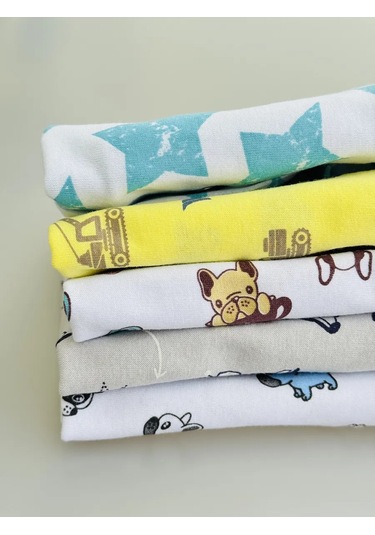 Mukosa Düğmeli Kısa Kollu Üst, 5'li S 367915381 Açık Mavi