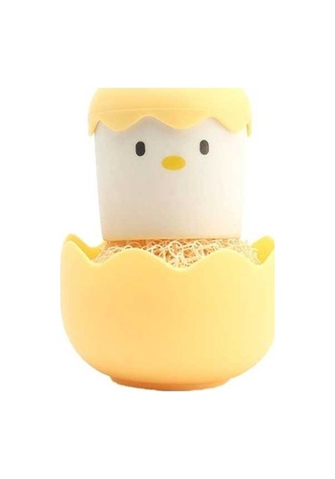 Dancemonkey Mutfak Temizleme Fırçası, Yaratıcı Tavuk Tasarımı, Ayrılabilir Sap, Sarı