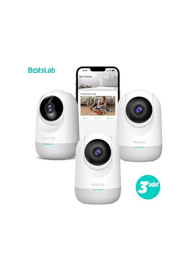 Botslab 360+ C211 2k Pro Small Bundle Wifi 360 Akıllı Güvenlik Kamerası Bebek Monitörü Evcil Hayvan Kamerası İç Mekan Kamerası Ip Kamera 3'lü Paket