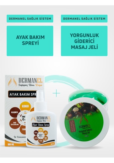 Dermanel Ayak Bakım Spreyi 100 ML + Dermanel Yorgunluk Giderici Masaj Jeli 250 G