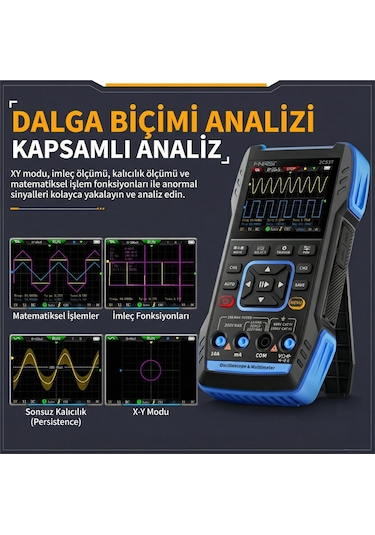 Fnırsı 2c53t El Tipi 3'ü 1 Arada Osiloskop Multimetre Sinyal Jeneratörü