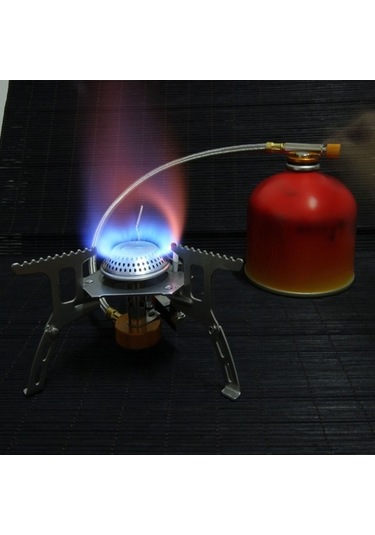 Createtech Ve Tipi Taşınabilir Seti, Renkli Pişirme Ocak Ocağı Mini Katlanır Kamp Jzr-gy Geeroyoo Gaz Çok Cep Brülör Adaptörlü 3000w + Ru Çok Renkli