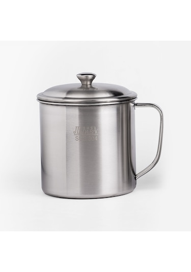 Sones 5 Adet Ekstra Kalın 304 Paslanmaz Çelik Bardak Çocuk Ağız Bardak Saplı Kapaklı Ev Yetişkin İçme Suyu Bardağı 10cm Kapaklı