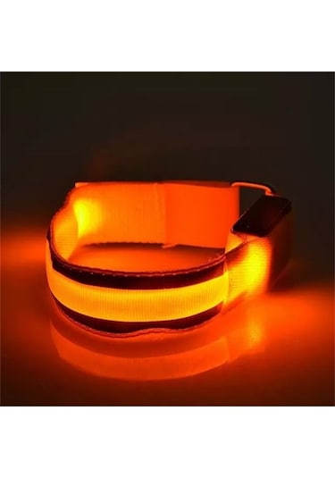 Turuncu Sevinç Seç Gece Koşu Bisikleti İçin Yansıtıcı Led Işık Kol Kol Bandı Kayışı Emniyet Kemeri Turuncu Turuncu