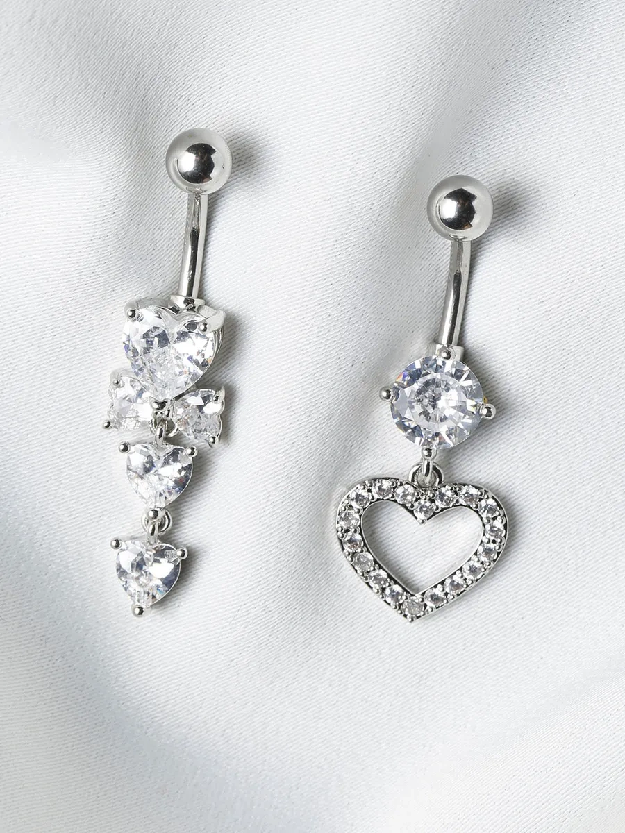 İ&beauty Göbek Deliği Piercingi Seti, 2 Parça 237703015 Siyah - Gümüş