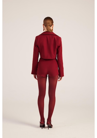 Holly Lolly Yüksek Bel Fermuarlı Mini Bailey Şort Bordo