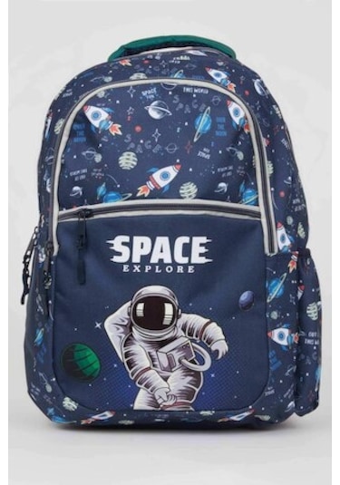 Defacto Erkek Çocuk Uzay Desenli Okul Çantası C8333A8NSNV2 Lacivert