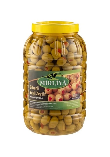 Mirliya Biber Dolgulu Yeşil Zeytin 2 KG