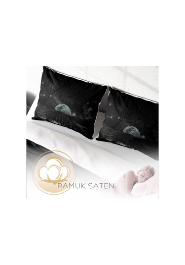 Monohome Dark Moon 3D Pamuk Saten Çift Kişilik Nevresim Takımı Çok Renkli